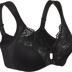 Exclare Women's Full Figure Plus Size Front Closure Lace Underwire 36G
